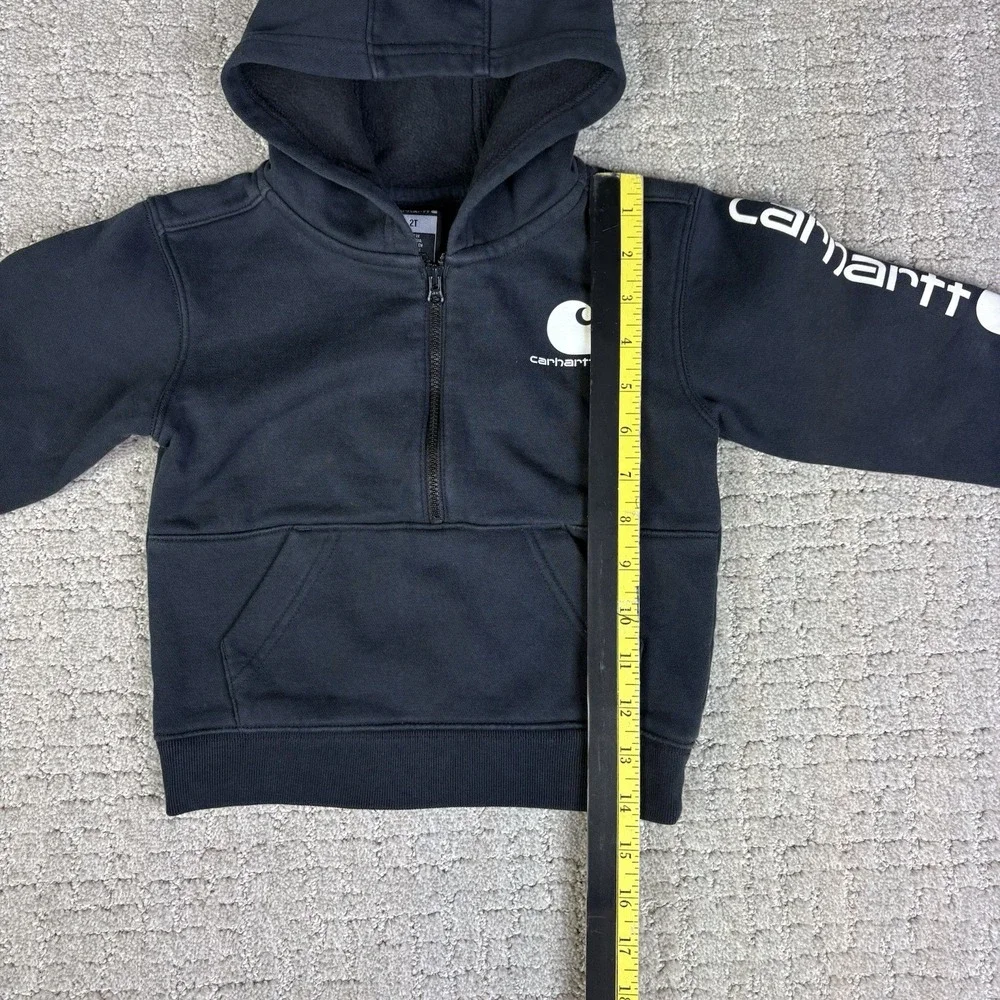 Toddler Carhartt Half Zip Hoodie Sweatshirt Black 2T Model TS6579-B